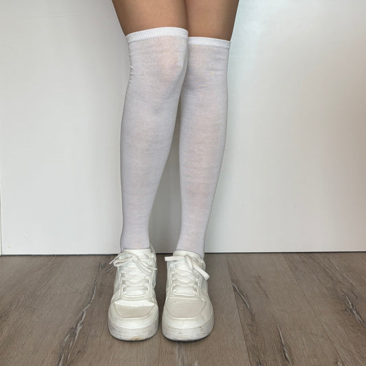 White Thigh-high Gym socks